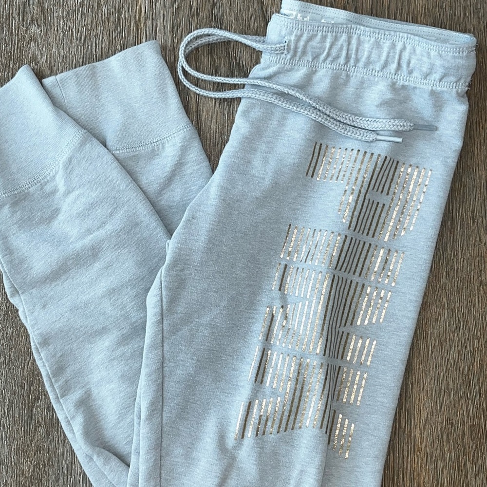 VS PINK gold foil stripe joggers